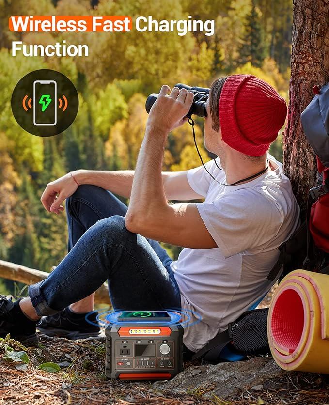 300w portable small power station with wireless charging