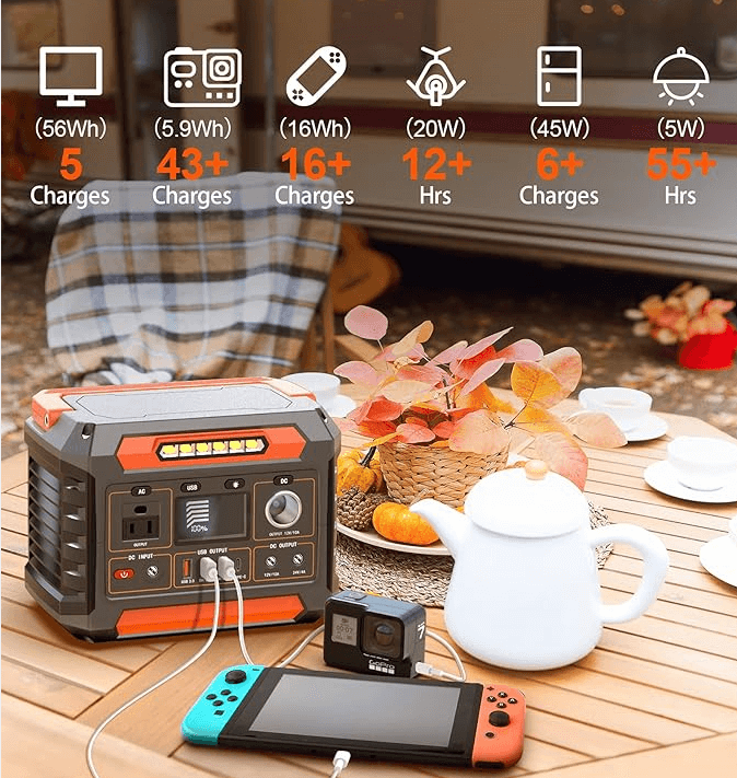 how many charges 300w portable small power station can provide